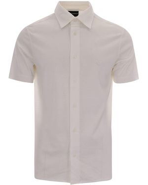 Emporio Armani Camicia Slim Lyocell Off - Grey