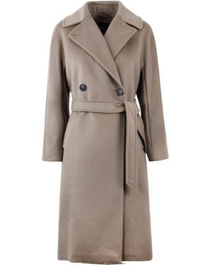Max Mara Double-Breasted Belted Wool Coat - Natural