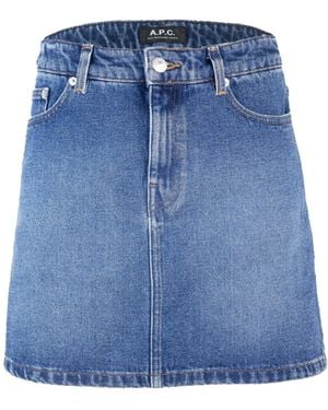 A.P.C. Gonna Jupe Moss Washed - Blue