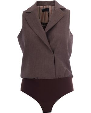 Liu Jo Pepe Melange Body Gilet - Brown