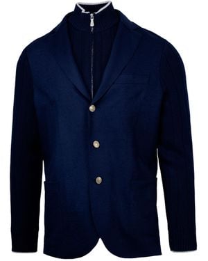 Eleventy Giacca Con Bavaglio Blu - Blue