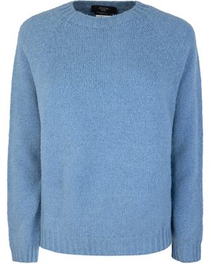 Weekend by Maxmara Solid Crew Neck Jumper - Blue