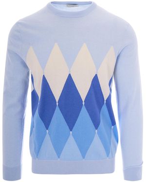 Ballantyne Maglia Rombi Ice Water - Blue