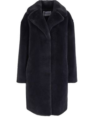 Stand Studio Camille Cocoon Coat Graphite - Blue