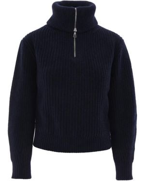 Weekend by Maxmara Maglia Laser Zip Blu - Blue