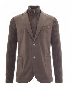 Eleventy Blazer Sovrapposto Moro - Brown
