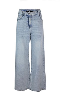 Patrizia Pepe Pantalone Denim Largo - Blu