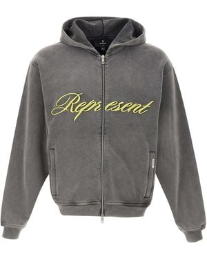 Represent Felpa Script Logo Grigia - Grey