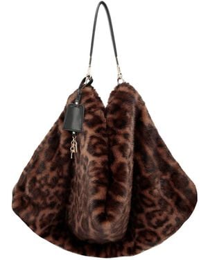 Liu Jo Borsa Hobo Ecopelliccia Maculata - Brown