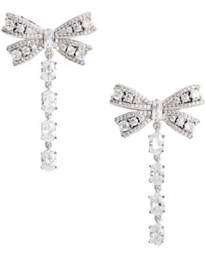 Self-Portrait Orecchino Crystal Bow - Bianco