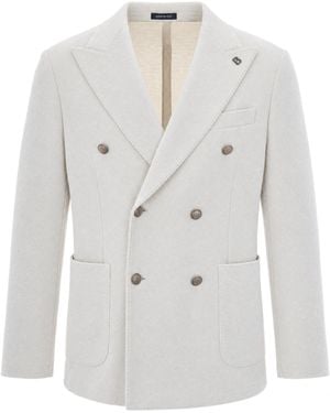 BRERAS Milano Giacca Doppiopetto Bianca - White