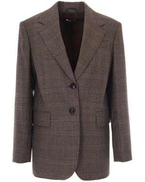 Max Mara Blazer Alca Pied De Poule - Marrone