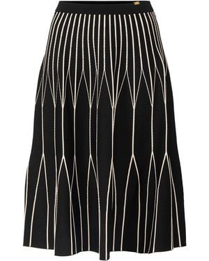 Elisabetta Franchi Bicolour Knit Skirt - Black