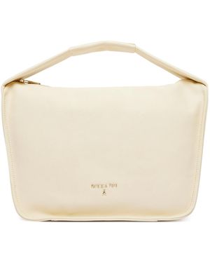 Patrizia Pepe Borsa A Spalla Morbida Woolly - Natural