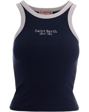 MC2 Saint Barth Logo Round Neck Top - Blue