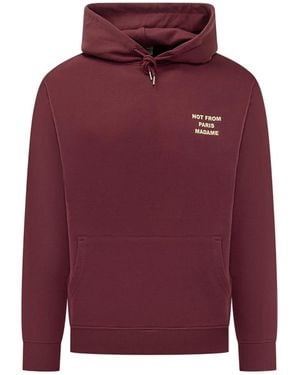 Drole de Monsieur Felpa Le Hoodie Slogan Wine - Rosso