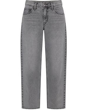 Levi's High-Rise Straight-Leg Jeans - Grey