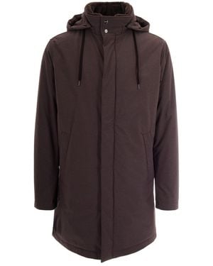 Herno Parka Con Cappuccio Marrone Scuro - Purple