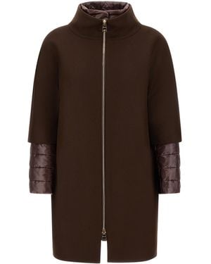 Herno Cappotto Bitessuto Fondente - Marrone