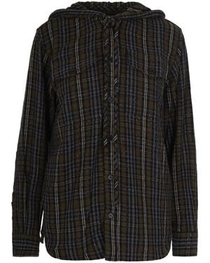P.A.R.O.S.H. Camicia Con Fantasia Tartan Verde Oliva - Black