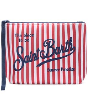 MC2 Saint Barth Pochette Aline Stripes Mini Rossa - Red
