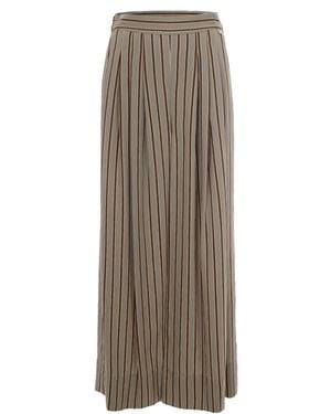 Liu Jo Wide Leg Pants Ryon Righe/Tobacco - Brown