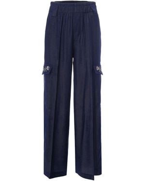 Liu Jo Pantalone Tasconi Strass Normal Wash - Blue