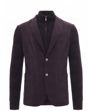 Eleventy Blazer Sovrapposto Bordeaux - Blue