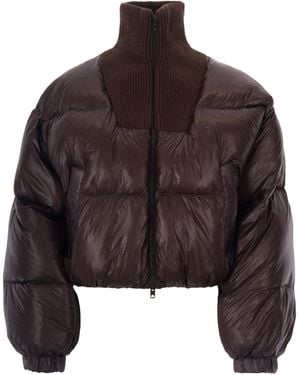 DIESEL Plum Warrior Nylon Down Jacket - Brown