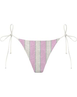 MC2 Saint Barth Slip Bikini Marielle Crinkle Beach Stripes - Purple