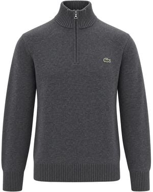 Lacoste Maglione Half Zip Pitch Chine - Grey