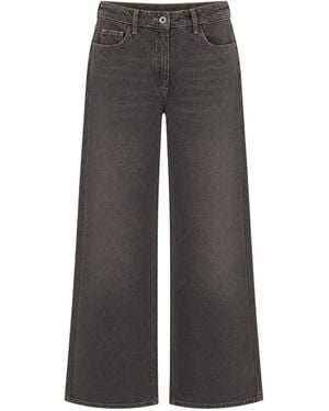 Patrizia Pepe High-Rise Wide-Leg Jeans - Grey