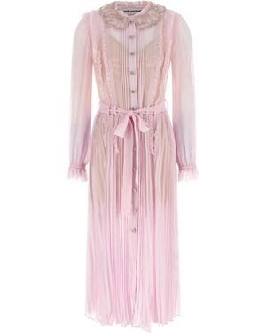 Self-Portrait Abito Midi Chemisier Gioiello - Pink