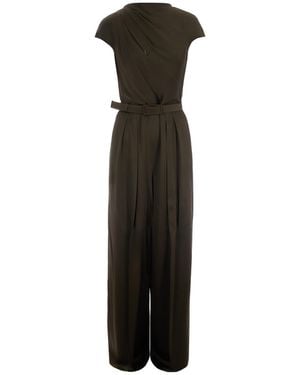 Max Mara Tuta Envers Satin Verde Muschio - Black