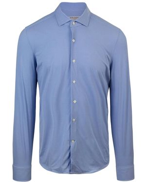 Ghirardelli Hyper Comfort Micro-Pattern Shirt - Blue