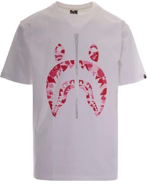 A Bathing Ape T-Shirt Abc Camo Shark - White