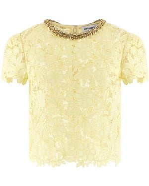 Self-Portrait Lace Top - Yellow