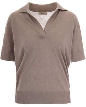 Herno Dove Jersey Polo - Brown