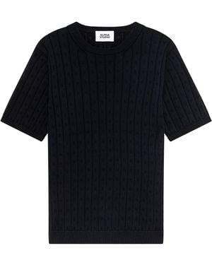 Alpha Studio Girocollo Fantasy Cotton Blu Notte - Black