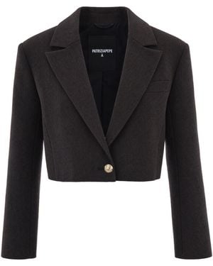 Patrizia Pepe Giacca Cropped Strutturato Bouclé Chinè - Black