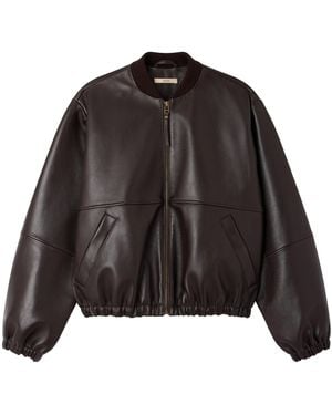 Sessun Bomber Tyler Coffea Leather - Black