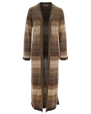 MC2 Saint Barth Cardigan Tonia Sea Wave Lurex - Natural