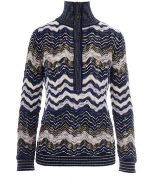Missoni Maglia Mock Neck Blu - Blue