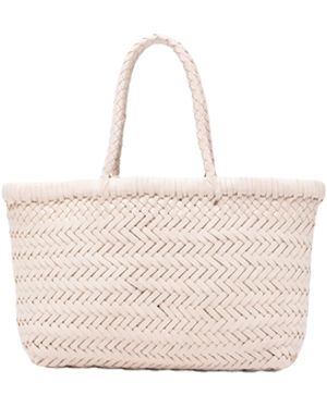 Dragon Diffusion Borsa A Mano Mini Flat Gora - White