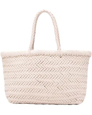 Dragon Diffusion Borsa A Mano Mini Flat Gora - White