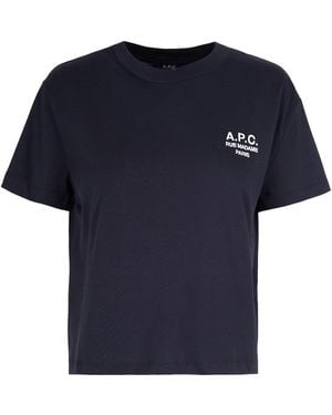 A.P.C. T-Shirt Boxy Rue Madame - Blue
