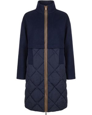 K-Way Giubbino Mindy Wool Nylon Depth - Blue