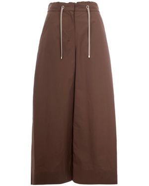 Max Mara Pantalone Popeline Coulisse Nocciola - Brown