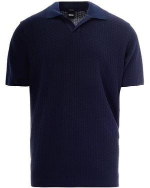 BOSS Polo Jaquard Dark - Blue