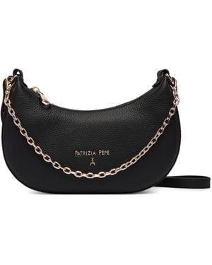 Patrizia Pepe Shoulder Bag Mezzaluna Leather - Black